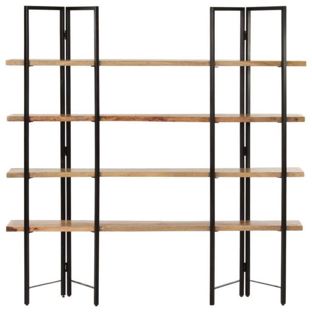 Berkfield Home 4-Tier Bookcase 160x35x160 cm Solid Mango Wood in Brown - Size: 160 x 35 x 160 cm - image 1