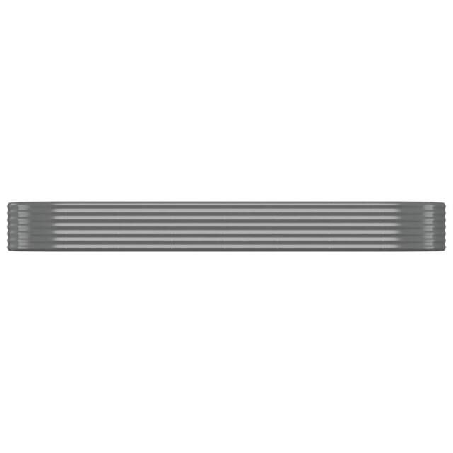 Berkfield Home Garden Raised Bed Powder-coated Steel 322x100x36 cm Grey - Size: 322 x 100 x 36 cm - image 1