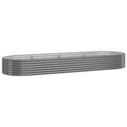 Berkfield Home Garden Raised Bed Powder-coated Steel 322x100x36 cm Grey - Size: 322 x 100 x 36 cm - thumbnail 3
