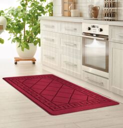 Smart Living Tribela Heavy Duty Machine Washable Hallway Kitchen Non Slip Door Mat in Red - Size: 50 cm x 80 cm - thumbnail 3
