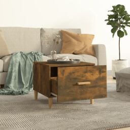 Berkfield Home Coffee Tables 2 pcs Smoked Oak 50x50x40 cm Engineered Wood in Brown - Size: 50 x 50 x 40 cm - thumbnail 3