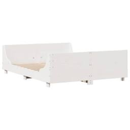 Berkfield Home Full Bed Frame without Mattress White 150x200 cm King Size Solid - thumbnail 5