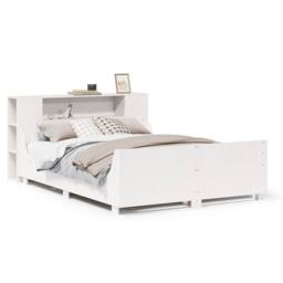 Berkfield Home Full Bed Frame without Mattress White 150x200 cm King Size Solid - thumbnail 3