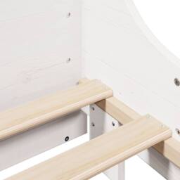Berkfield Home Full Bed Frame without Mattress White 150x200 cm King Size Solid - thumbnail 9