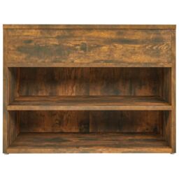 Berkfield Home Shoe Bench Smoked Oak 60x30x45 cm Engineered Wood in Brown - Size: 60 x 30 x 45 cm - thumbnail 6