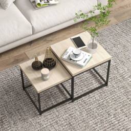 Wyld Haus Vattesa Set of 2 Oak Effect Nesting Coffee Tables in Light Oak - thumbnail 9