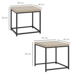 Wyld Haus Vattesa Set of 2 Oak Effect Nesting Coffee Tables in Light Oak - thumbnail 4