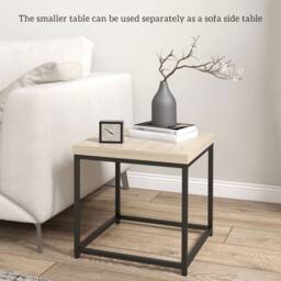 Wyld Haus Vattesa Set of 2 Oak Effect Nesting Coffee Tables in Light Oak - thumbnail 6