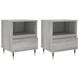 Berkfield Home Bedside Cabinets 2 pcs Grey Sonoma 40x35x50 cm Engineered Wood - Size: 40 x 35 x 50 cm - thumbnail 2