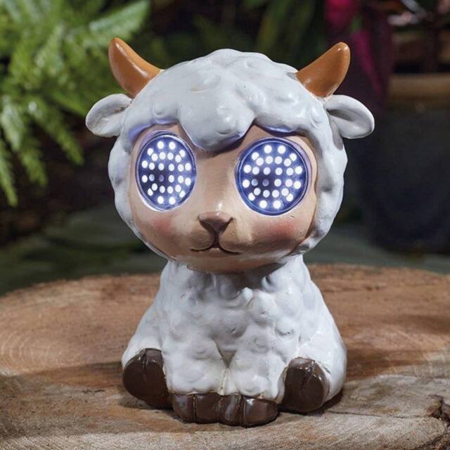 Marco Paul Solar Blinkin Sheep Garden Ornament in White - Size: 15 cm - image 1