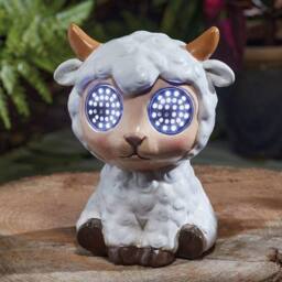Marco Paul Solar Blinkin Sheep Garden Ornament in White - Size: 15 cm - thumbnail 1