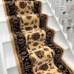 runrug Stair Runner Carpet - Soft & Comfortable, 0.39 Inch - 'Legacy' in Tan - Size: 66 cm x 720 cm - thumbnail 1