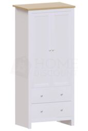 Home Discount Vida Designs Arlington 2 Door 2 Drawer Wardrobe Storage Bedroom Furniture in White - thumbnail 6