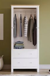 Home Discount Vida Designs Arlington 2 Door 2 Drawer Wardrobe Storage Bedroom Furniture in White - thumbnail 3
