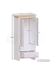 Home Discount Vida Designs Arlington 2 Door 2 Drawer Wardrobe Storage Bedroom Furniture in White - thumbnail 2