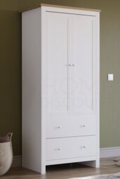 Home Discount Vida Designs Arlington 2 Door 2 Drawer Wardrobe Storage Bedroom Furniture in White - thumbnail 1