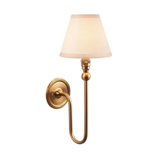 Netlighting Santiago Wall Light Fabric Ivy Shade 16cm B22 in White - image 1