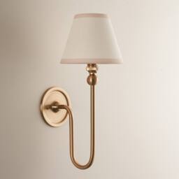 Netlighting Santiago Wall Light Fabric Ivy Shade 16cm B22 in White - thumbnail 4