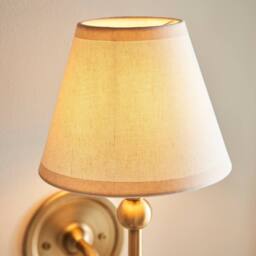 Netlighting Santiago Wall Light Fabric Ivy Shade 16cm B22 in White - thumbnail 5