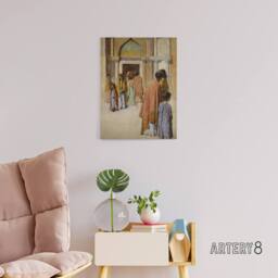 "Artery8 Frank Edwin Scott Women Near the Stairs No 1 Canvas Wall Art Print - Size: W12"" x H16""" - thumbnail 3