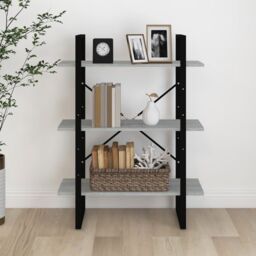 Berkfield Home Book Cabinet Grey Sonoma 80x30x105 cm Engineered Wood - Size: 80 x 30 x 105 cm - thumbnail 3