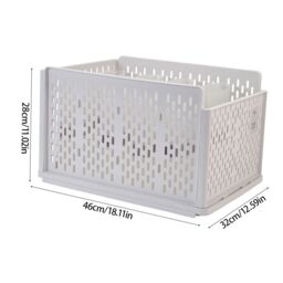 Living and Home Plastic Stackable Drawer Clothes Storage Basket Organiser Wardrobe Box in Off-White - thumbnail 6