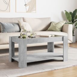 Berkfield Home Coffee Table with LED Concrete Grey 93x53x45 cm Engineered Wood - Size: 93 x 53 x 45 cm - thumbnail 4