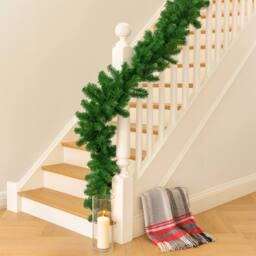 Marco Paul 9ft Luxury Traditional Pine Christmas Garland in Green - Size: 270 cm x 35 cm - thumbnail 6