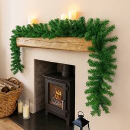 Marco Paul 9ft Luxury Traditional Pine Christmas Garland in Green - Size: 270 cm x 35 cm