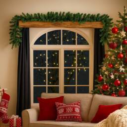Marco Paul 9ft Luxury Traditional Pine Christmas Garland in Green - Size: 270 cm x 35 cm - thumbnail 4