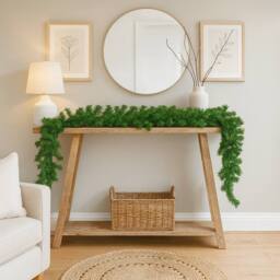 Marco Paul 9ft Luxury Traditional Pine Christmas Garland in Green - Size: 270 cm x 35 cm - thumbnail 3
