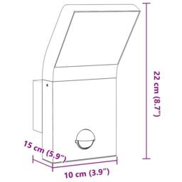 Berkfield Home Outdoor LED Wall Light with Sensor Black Die-cast Aluminium - thumbnail 9