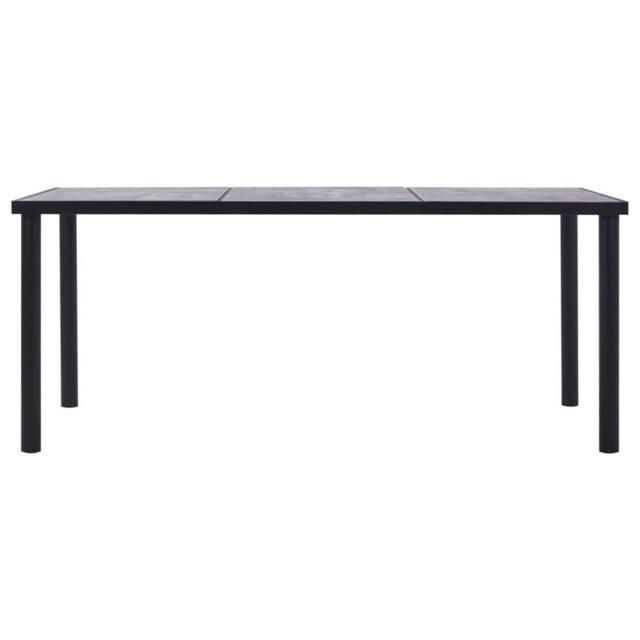 Berkfield Home Dining Table Black & Concrete Grey 200x100x75 cm MDF - Size: 200 x 100 x 75 cm - image 1