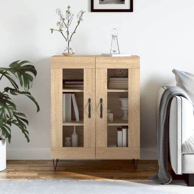 Berkfield Home Sideboard Sonoma Oak 69.5x34x90 cm Engineered Wood in Brown - image 1