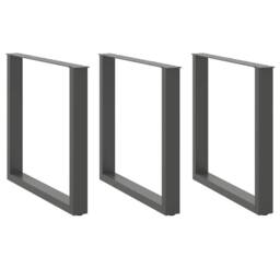 Berkfield Home Coffee Table Legs U-Shaped 3 pcs Anthracite 90x(72-73) cm Steel in Dark Grey - thumbnail 1