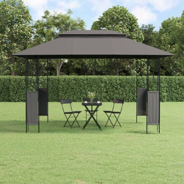 Berkfield Home Gazebo with Roof Anthracite 400x300x270 cm Steel in Black - Size: 400 x 300 x 270 cm - image 1