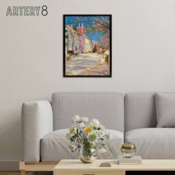 "Artery8 Bannister Boston Vintage Street Scene Framed Canvas Wall Art Print - Size: W12"" x H16""" - thumbnail 3