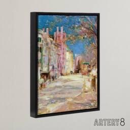 "Artery8 Bannister Boston Vintage Street Scene Framed Canvas Wall Art Print - Size: W12"" x H16""" - thumbnail 2