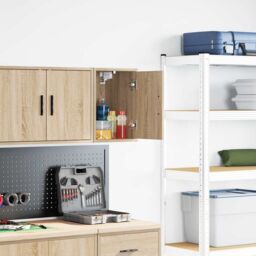 Berkfield Home Garage Wall Cabinet Sonoma Oak Engineered Wood in Brown - thumbnail 1