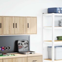 Berkfield Home Garage Wall Cabinet Sonoma Oak Engineered Wood in Brown - thumbnail 3