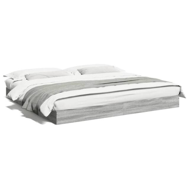 Berkfield Home Bed Frame Frame Grey Sonoma 180x200 cm Super King Wood - image 1