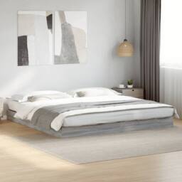 Berkfield Home Bed Frame Frame Grey Sonoma 180x200 cm Super King Wood - thumbnail 2