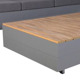 Furnishings For Less UK 6 Seater Aluminium Garden Corner Sofa Set with Coffee Table in Grey - thumbnail 4