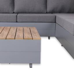 Furnishings For Less UK 6 Seater Aluminium Garden Corner Sofa Set with Coffee Table in Grey - thumbnail 3