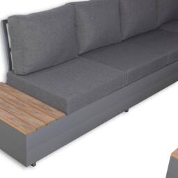 Furnishings For Less UK 6 Seater Aluminium Garden Corner Sofa Set with Coffee Table in Grey - thumbnail 7