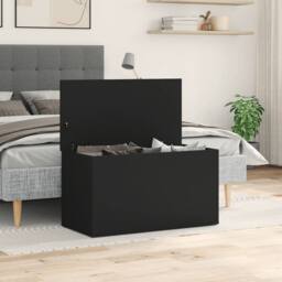 Berkfield Home Storage Chest Black 84x42x46 cm Engineered Wood - Size: 84 x 42 x 46 cm - thumbnail 3