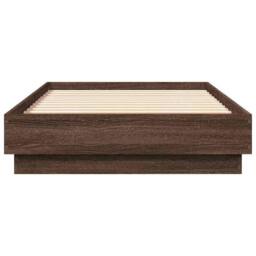 Berkfield Home Bed Frame without Mattress Brown Oak 90x190 cm Single Engineered Wood - thumbnail 4