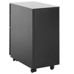 Wyld and Coco Premium Black Metal Storage Cabinet 3-Drawer with Key Lock and Castors - thumbnail 7