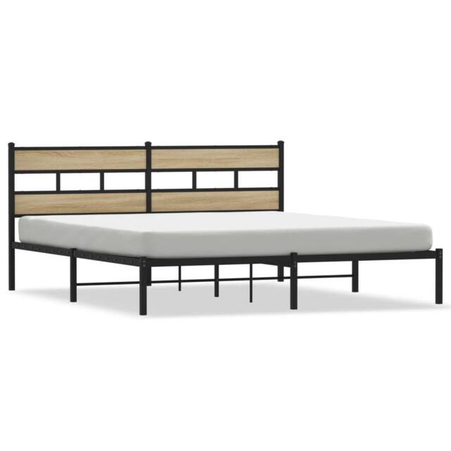 Berkfield Home Metal Bed Frame without Mattress Sonoma Oak 180x200 cm Super King in Brown - image 1