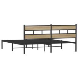 Berkfield Home Metal Bed Frame without Mattress Sonoma Oak 180x200 cm Super King in Brown - thumbnail 6